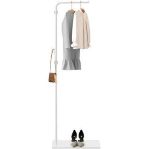 Metal Coat Rack Freestanding  Marble Base, 67” Coat Stand with 3 Hooks  (White)